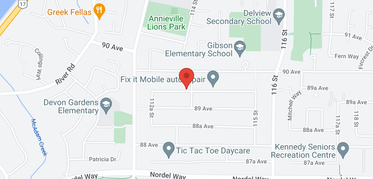 map of 11325 89A AVENUE